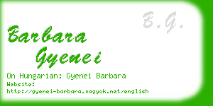 barbara gyenei business card